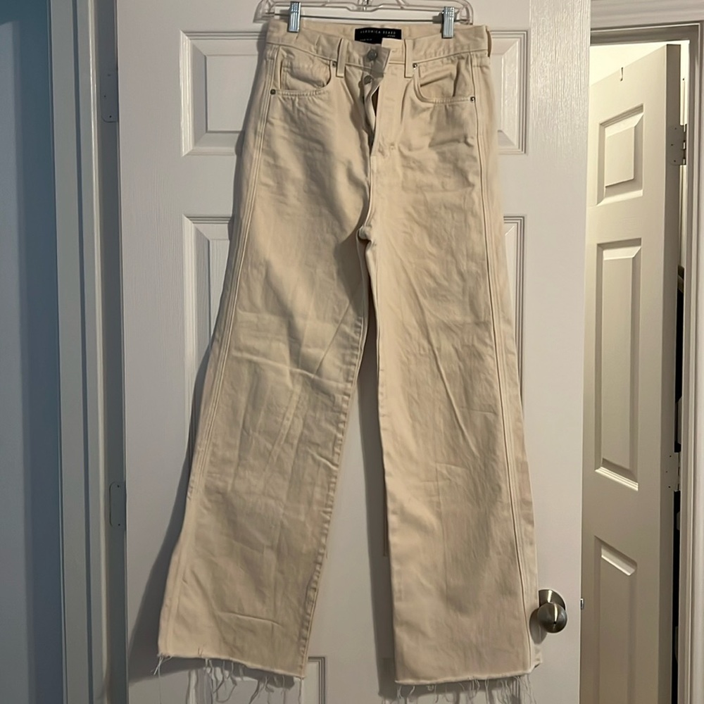 Veronica Beard wide leg cream Jean
